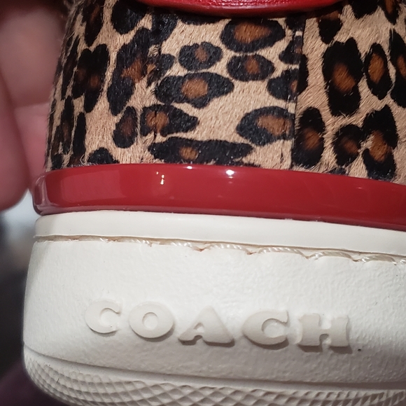 Coach Lowline Calf Hair Leopard print sneakers 7.5! - Picture 11 of 12